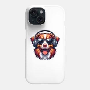 Nova Scotia Duck Tolling Retriever as Smiling DJ with Headphones and Sunglasses Phone Case