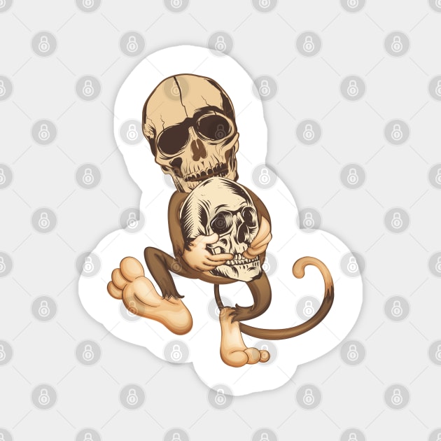 Monkey skull Magnet by SAVELS