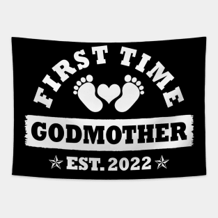 First Time Godmother Est 2022 Funny New Aunt Gift Tapestry