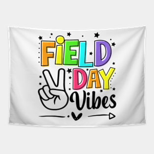 Field Day Vibes Funny For Teacher Kids Field Day 2024 Yellow T-Shirt Tapestry