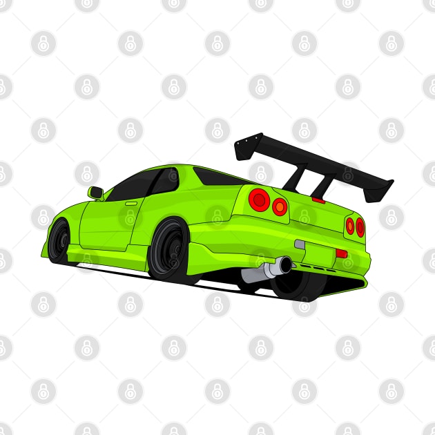 SKYLINE GTR R34 LIME by VENZ0LIC