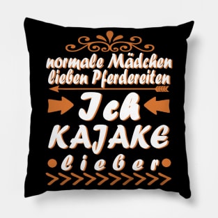 Kajak Mädchen Wildwasser Kanu Rude Paddel Pillow