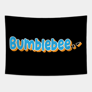 Bumblebee With Sting Blue Graphic Word Tapestry
