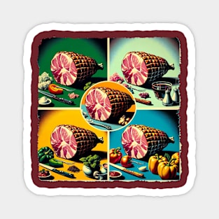 Pop Art Holiday Ham: A Festive Feast for the Eyes - Christmas Ham Magnet