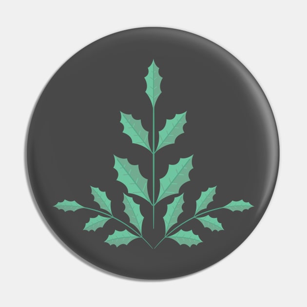 Holly Leaf Folk Art Pin by SWON Design