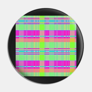 Neon Aesthetic Iona 2 Hand Drawn Textured Plaid Pattern Pin