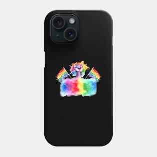 LGBTQIA+ Pride Rainbow Gradient Watercolor T-Shirt Phone Case