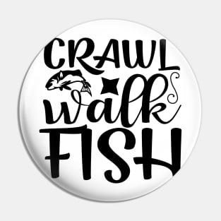 Wishing I Was Fishing - Less Talk More Fishing - Gift For Fishing Lovers, Fisherman - Black And White Simple Font Pin