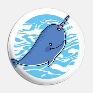 Kawaii narwhal - unicorn of the sea Pin