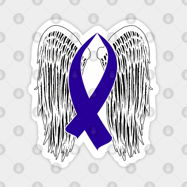 Winged Awareness Ribbon (Dark Blue) Magnet by BlakCircleGirl