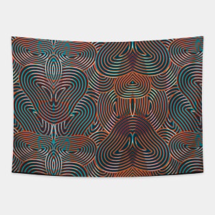 Ancient cultures pattern earth tones and turquoise Tapestry