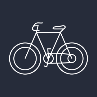 Minimal Bike Illustration in White T-Shirt