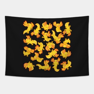 Gold albino axolotl mud puppy blanket Tapestry