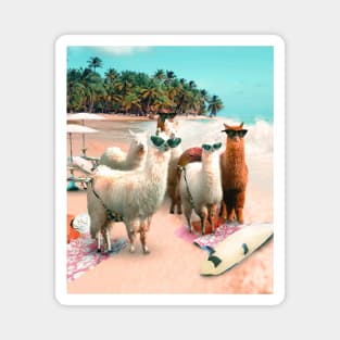 Funny Llama Beach Magnet