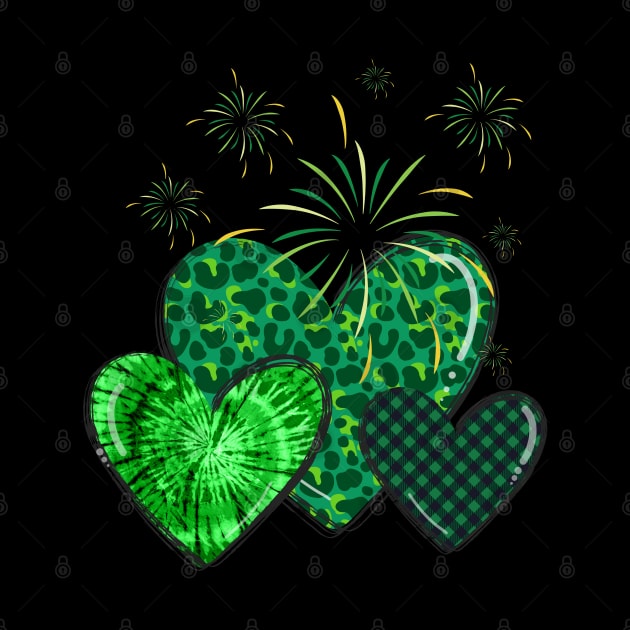 Three green hearts with different patterns. Enjoy St. Patrick's Day! by UnCoverDesign