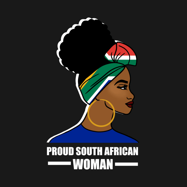 Proud South African Woman, South Africa Flag by dukito