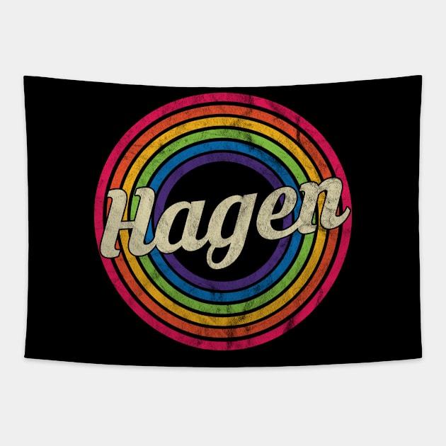 Hagen - Retro Rainbow Faded-Style Tapestry by MaydenArt