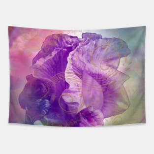 Gold Glitter Iris Flower Tapestry