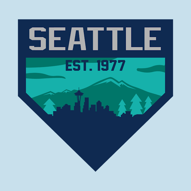 Seattle Home Plate Skyline by CasualGraphic