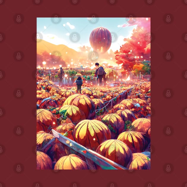 Autumn Fall Season in Halloween Pumpkin Patch Pumpkin Spice Japanese Style by DaysuCollege