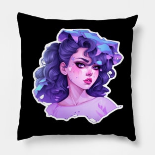 Vaporwave Girl Fairy Kei Mallsoft Pillow