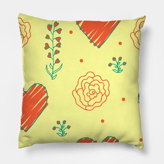 Elegance Seamless pattern with flowers Pillow by Olga Berlet