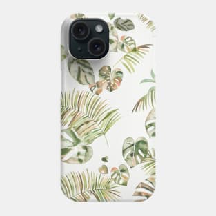 Tropical leaves Gold green Phone Case