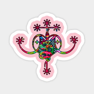 Pink Neon Marie Laveau Veve Sigil Magnet