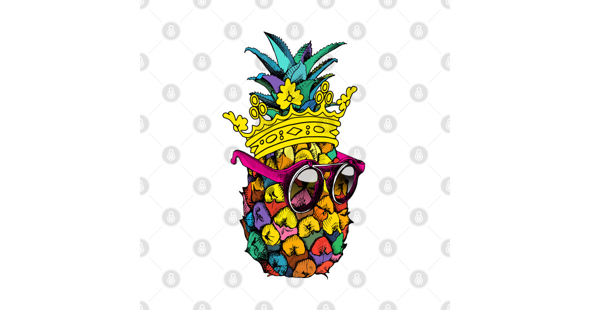Pineapple King Colorful Pineapple Posters and Art Prints TeePublic