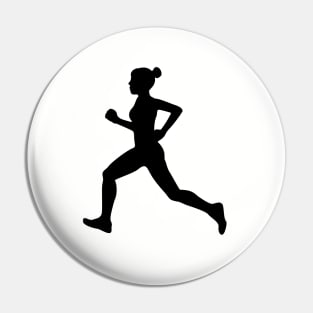 Running Girl B&W Pin