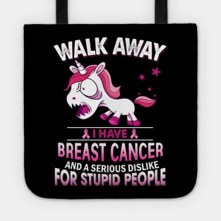 funny breast cancer grumpy unicorn warrior Tote