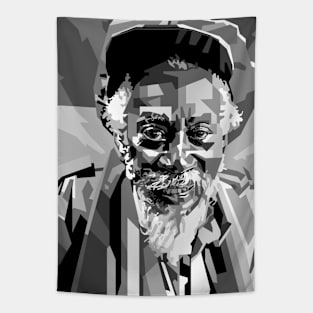 Bunny Wailer Grayscale Portrait Pop Art Tapestry