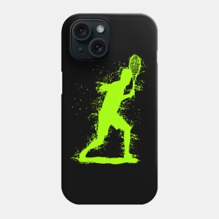 Abstract Watercolor style Tennis Art - Bright Green Phone Case