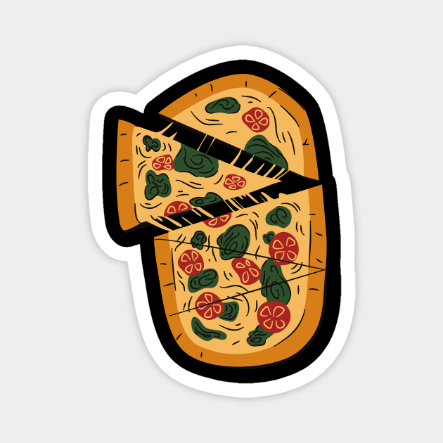 Italian Vegan Pizza Magnet by InkyArt