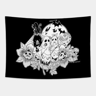 Halloween Love in Black and White Tapestry