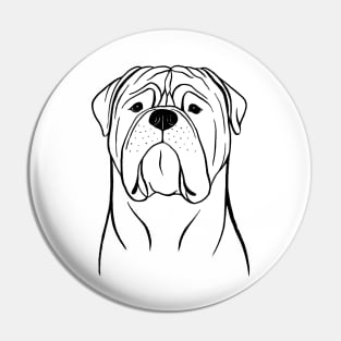 Bullmastiff (Black and White) Pin