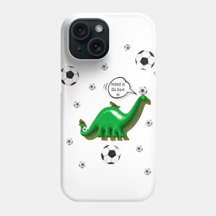 Soccer Dino -Kicking it Old School- White Phone Case