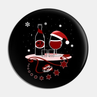 A glass of wine with a Santa hat - Funny place setting Pin