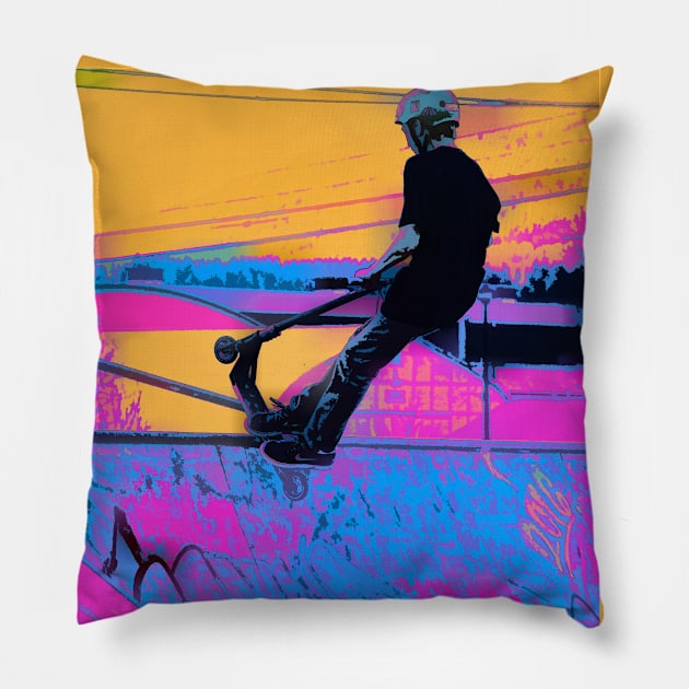 On Edge - Stunt Scooter Rider Pillow by Highseller