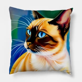 Siamese Cat Portrait Pillow