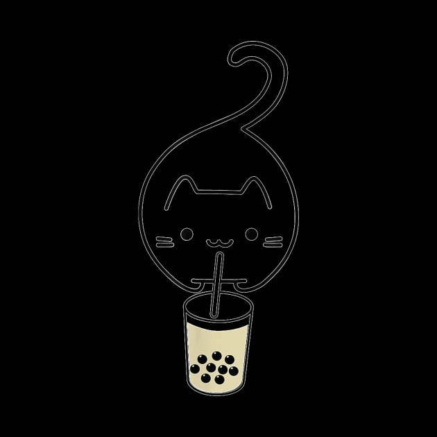 Cat Jumping Drinking Boba Milk Ea by Activate