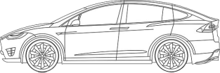 Tesla Model X Outline Magnet