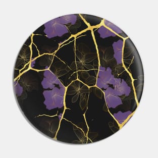 Irises. Japanese Kintsugi Pattern Pin