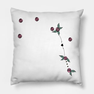 Pyxis (Mariner's Compass) Constellation Roses and Hearts Doodle Pillow