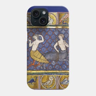 MEDIEVAL BESTIARY,HARPY AND CENTAUR, FANTASTIC ANIMALS IN GOLD RED BLUE COLORS Phone Case