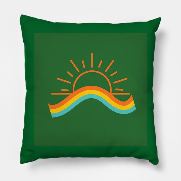 Italian Sunset Rainbow Pillow by livmilano