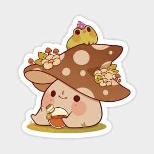 Witchy mushroom and frog Magnet