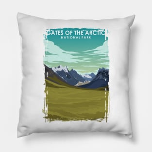 Gates of the Arctic National Park Travel Poster Pillow