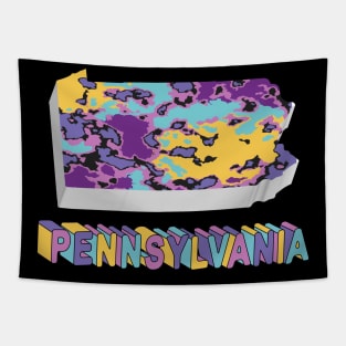 Pennsylvania State Map Art Tapestry