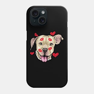 Cute Pitbull Dog Hearts Funny Valentine's Day Design Phone Case